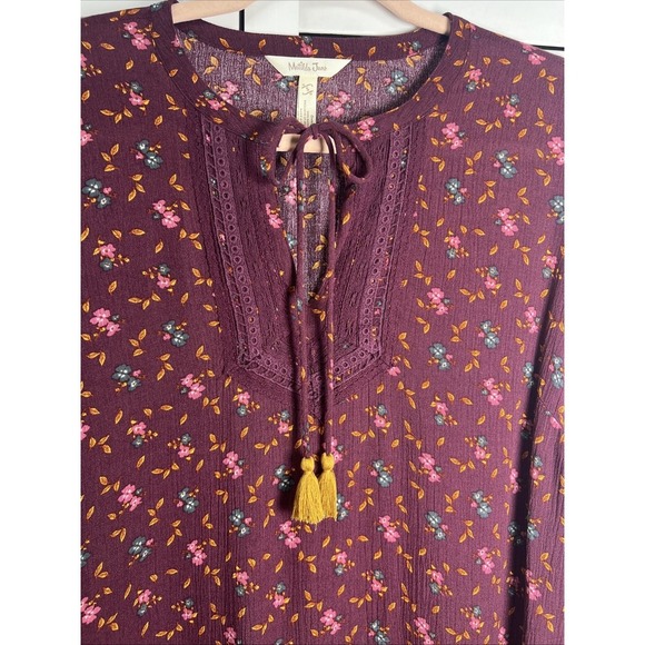 Matilda Jane Local Luxuries Floral Boho Long Sleeve Dress Size Small Burgundy - Picture 7 of 9